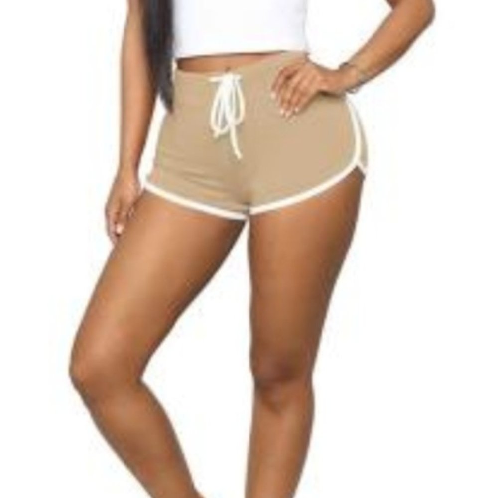 Workout Yoga Elastic Waist Running Booty Control Gym Shorts sz L
